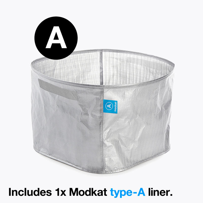 Modkat Litter Box includes one Type-A reusable liner.
